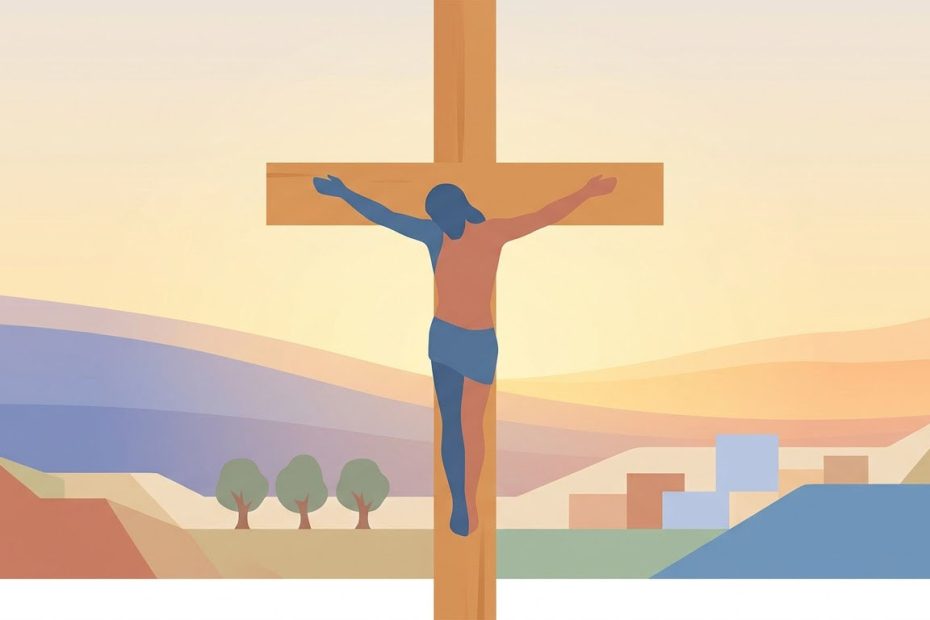 Cristo crocifisso - Illustration prière catholique